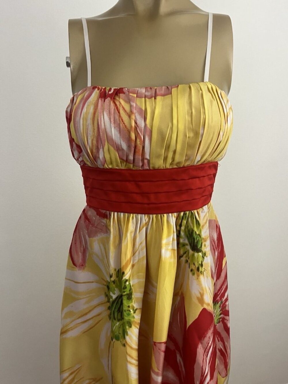 BCBG Paris Women's 2 Silk Floral Strapless Dress Tea Party Cocktail - Picture 2 of 15